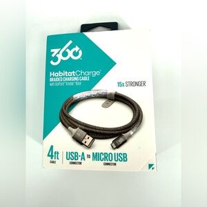 HabitatCharge Durable Braided Cable - Silver